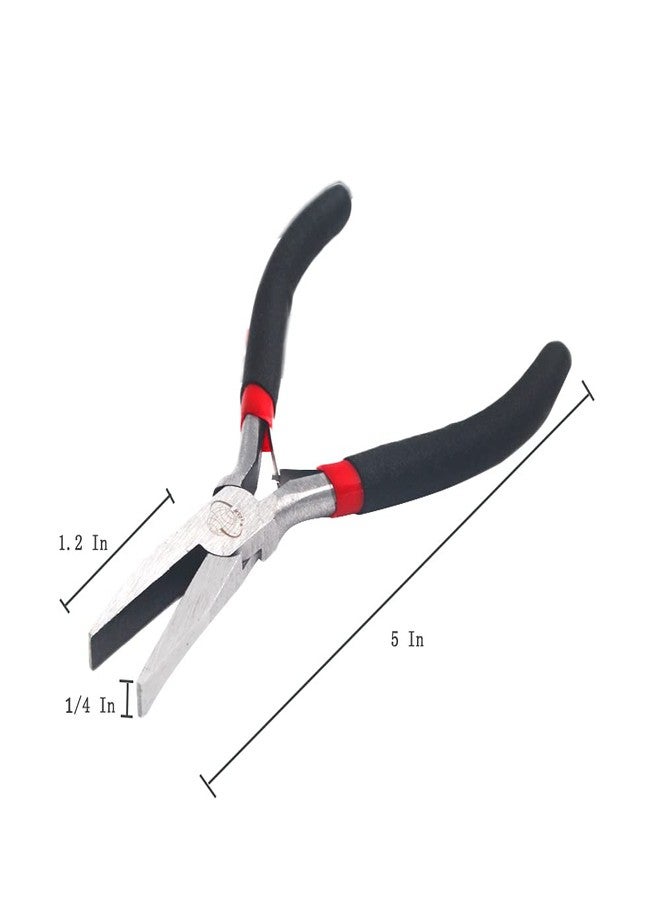 Miular 4 Pack Flat Nose Pliers Smooth Jaw, 5 Inch - Image 3