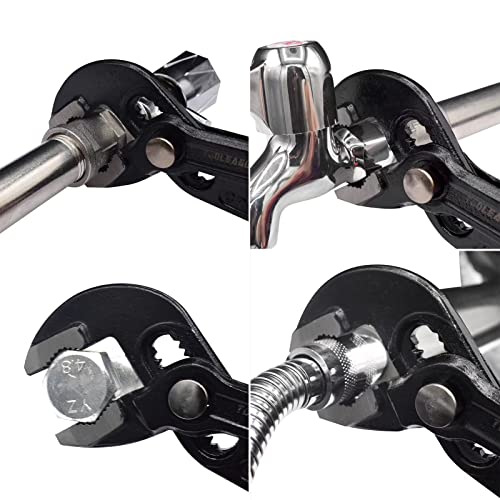 TOOLEAGUE Heavy Duty Water Pump Pliers, Large Plumbing Tool, 16-inch Groove Slip Joint Set, Push Button Quick Adjustable Pliers - Image 2