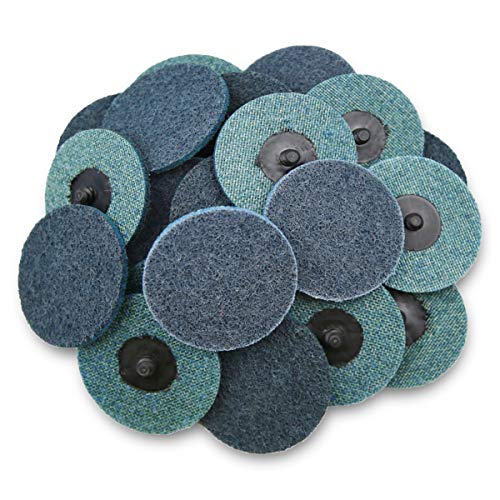 COSPOF 3 Inch Quick Change Sanding Discs, 25 Pack Fine Sanding Discs, Surface Conditioning Discs for Die Grinder(Blue-Fine). - Image 1