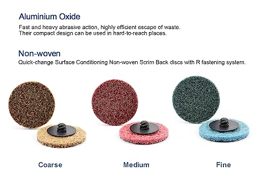 COSPOF 3 Inch Quick Change Sanding Discs, 25 Pack Fine Sanding Discs, Surface Conditioning Discs for Die Grinder(Blue-Fine). - Image 4