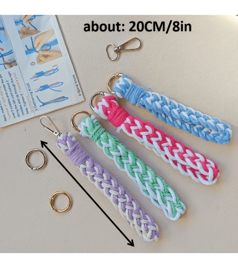 Blue 1PC Keychain Weaving Kit For Beginners With Step By Step Video - Image 4