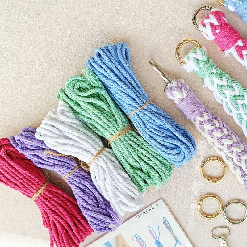 Blue 1PC Keychain Weaving Kit For Beginners With Step By Step Video - Image 2