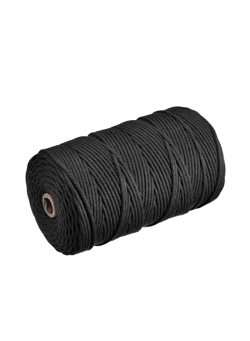 SYOSI Black Macrame Cord 3mm x 109 Yards, Colored Cotton Rope Craft Cord Colorful Cotton Cord Twine for Wall Hanging Plant Hangers Crafts Knitting Decorative Projects - Image 2