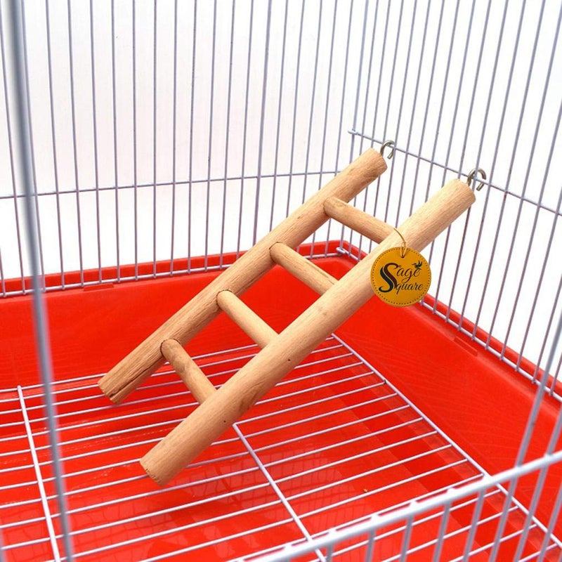 Sage Square Playful Natural Wooden Climbing Ladder Toy for Exercise & Fun, with Hooks, for Hamsters, Sugar Glider, Dwarf, Rat, Mice, Gerbil. (Design 1) - Image 3