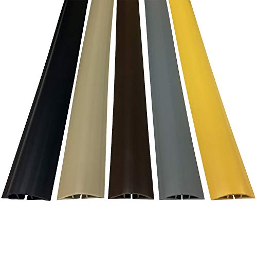 Electriduct Small Plastic Flexible Floor Cord Cover Cable Protector and Wire Concealer - Includes Double Sided Tape - 5 Feet - Brown - Image 5