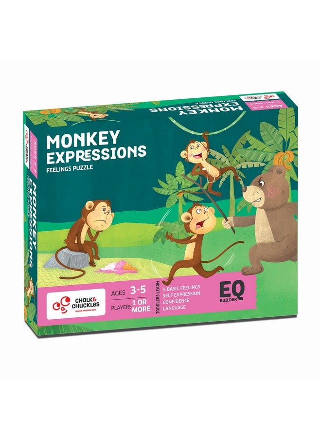 Chalk and Chuckles Monkey Expressions Preschool Feelings Puzzle Ages 3-6 Years Old, Social Emotional Learning, Educational Toy - Image 1