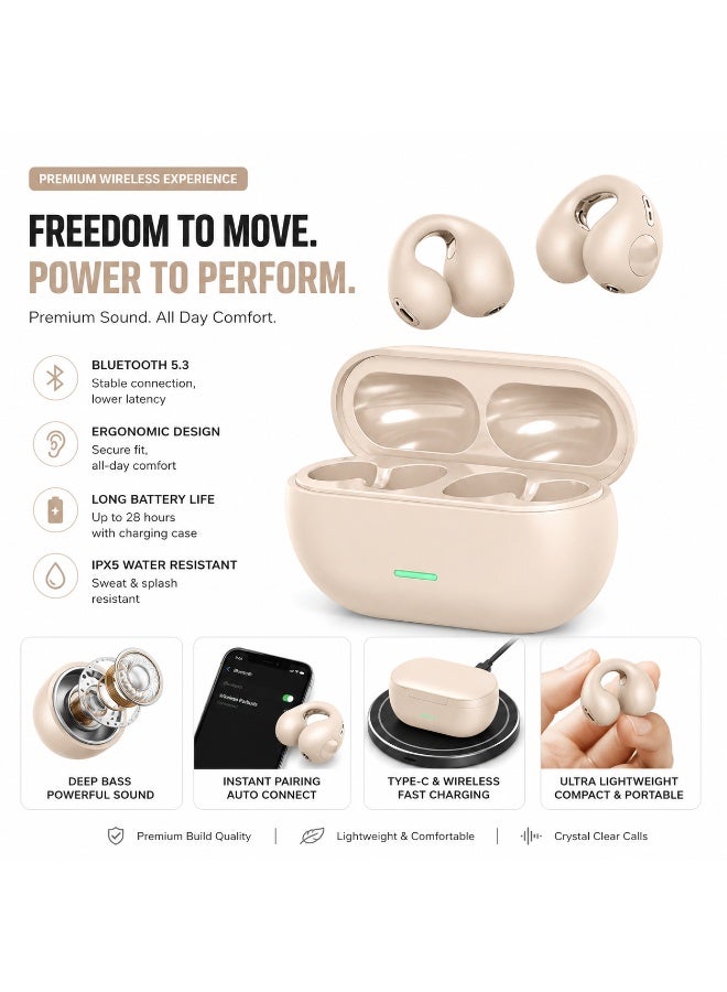 NOVA TECH T75 Open Ear Wireless Earbuds Bluetooth 5.3 – Sports Waterproof Earphones with HD Stereo Sound - Image 2