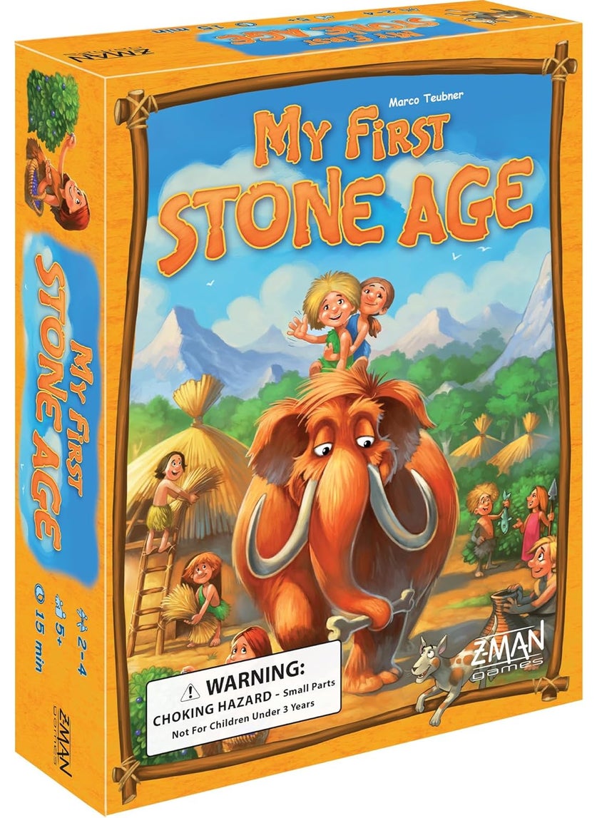 Asmodee My First Stone Age Board Game  Fun Educational Prehistoric Adventure Resource Management Strategy Game Family Game for Kids  Adults Ages 5 24 Players 15 Minute Playtime Made by ZMan Games  - Image 1
