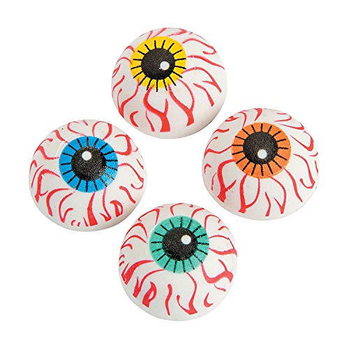 Fun Express Eyeball Erasers Bulk 24 Pack Halloween giveaways and School Supplies - Image 1