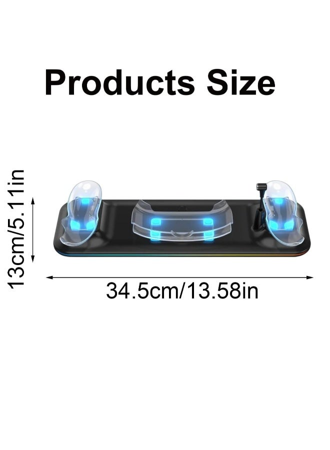 قاعدة شحن 3 LED، قاعدة شحن، حامل تخزين لشحن سماعات الأذن، جهاز تحكم نظارات الواقع الافتراضي، محول شحن، قاعدة مقبض - Image 3