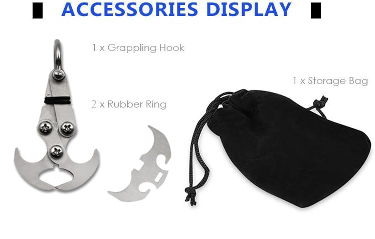 SZTLKHH Grappling Gravity Hook Survival Carabiner Stainless Steel Multifunctional Rescue EDC Tool Tactical Emergency Key Chains for Outdoor Climbing Equipment - Image 3