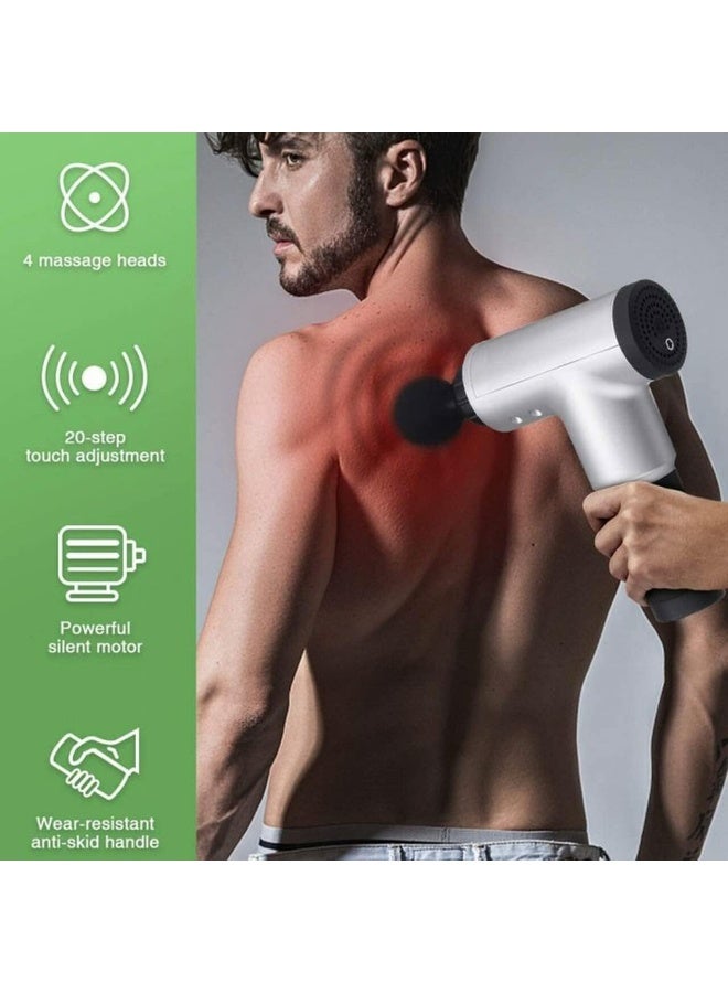 جهاز مساج كهربائي – 6 سرعات و4 رؤوس قابلة للتبديل – تدليك عميق للعضلات للجسم كله – لاسلكي ويعمل بالبطارية - Image 3
