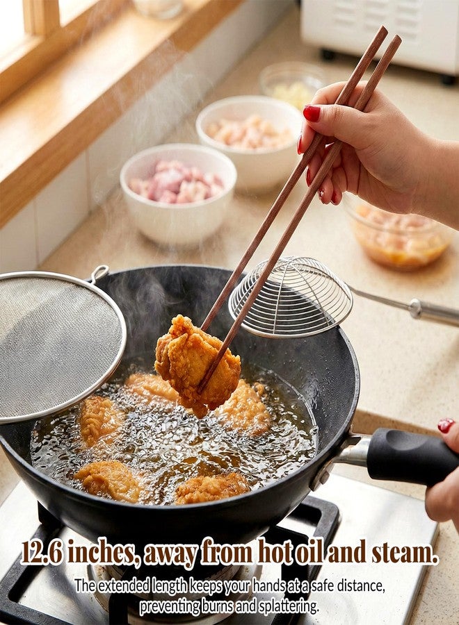 Styquenzer 6 Pairs Cooking Chopsticks 3 Sizes Traditional Chinese Wooden Extra Long Chopsticks Wooden Kitchen Cooking Chopstick Tongs for Frying Hotpot Kitchen Chop - Image 4