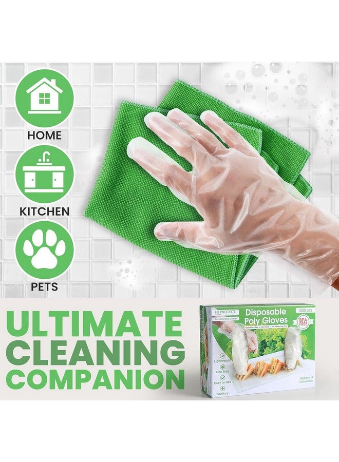 Keppi 1200 pcs Plastic Gloves - BPA & Latex Free - Food Safe Disposable Gloves - Perfect for Cooking - Bulk Pack - One Size - Image 2