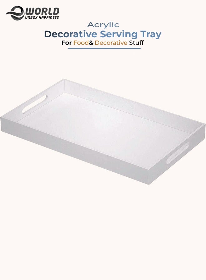 Eworld Food Serving Tray with Handles for Coffee, Tea and Snacks, Decoration for Dining Table and Bath Vanity Storage - Image 1