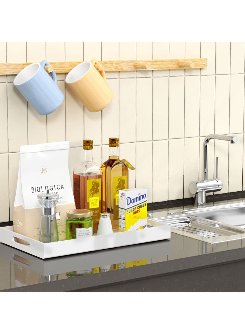 Eworld Food Serving Tray with Handles for Coffee, Tea and Snacks, Decoration for Dining Table and Bath Vanity Storage - Image 3