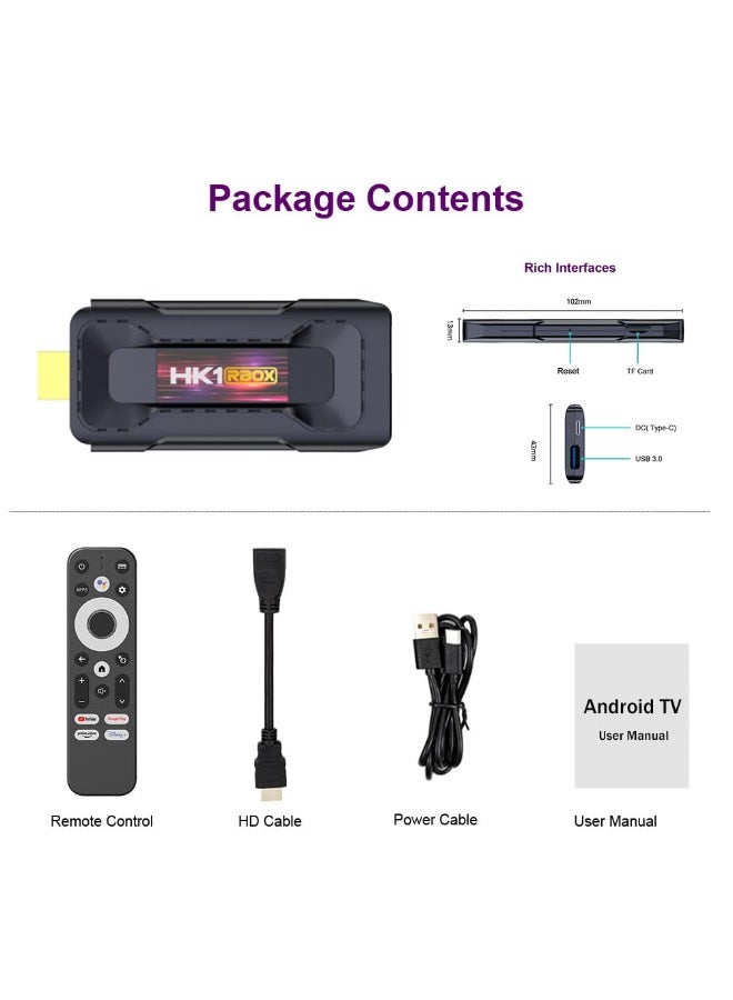 Barakah Android 13.0 TV Stick DDR4 2GB RAM 16GB ROM RK3528 Quad-Core 64bit WiFi6 Dual 2.4G/5.8G WiFi BT5.0 8K HDR10+ Ultra HD USB3.0 Smart TV Dongle - Image 5