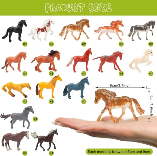 DOITEM 20PCS Tiny Horse Figurines Toy Set Plastic Pony Small Foal Figures Birthday Gift Cupcake Horse Cake Topper for Kids Toddlers - Image 5