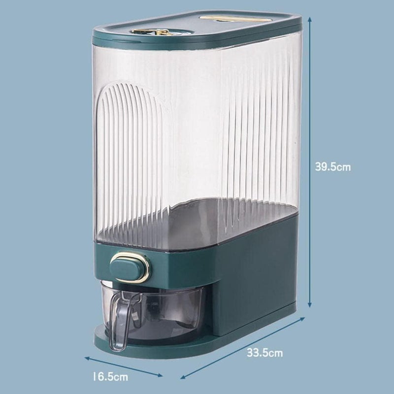 Jukmen Jukmen Clear Rice Dispenser Large Grain Container Storage with Lid Measuring Cylinder Moisture Proof Household Cereal Dispenser Bucket for Kitchen Soybean Corn Clear - Image 2