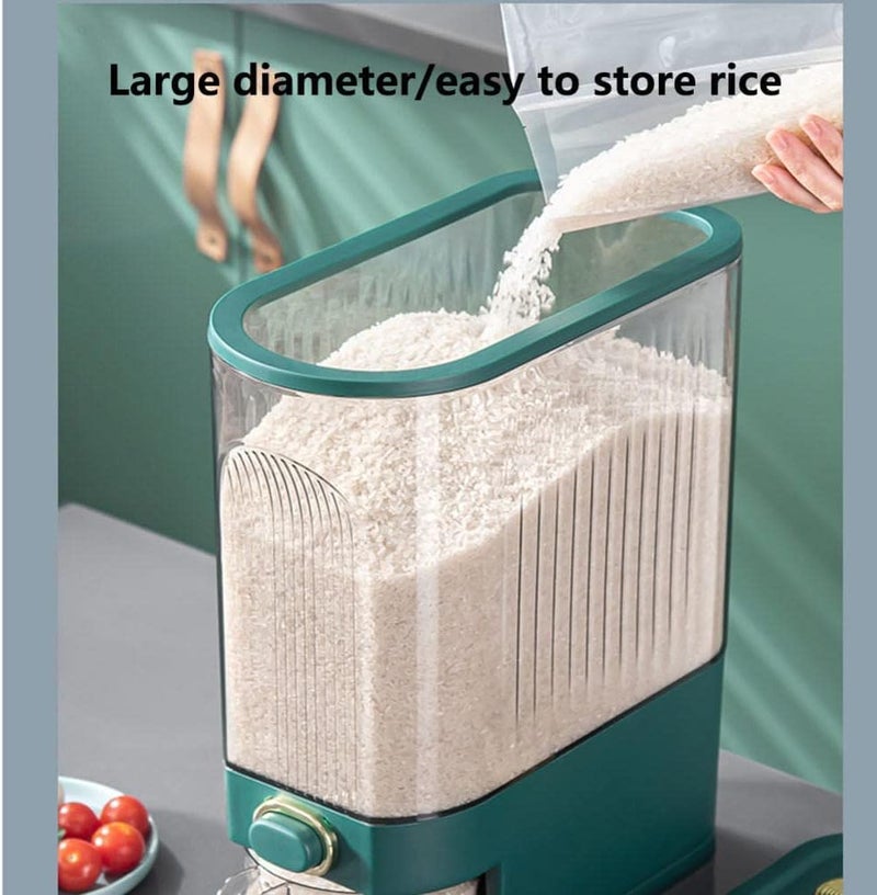 Jukmen Jukmen Clear Rice Dispenser Large Grain Container Storage with Lid Measuring Cylinder Moisture Proof Household Cereal Dispenser Bucket for Kitchen Soybean Corn Clear - Image 5