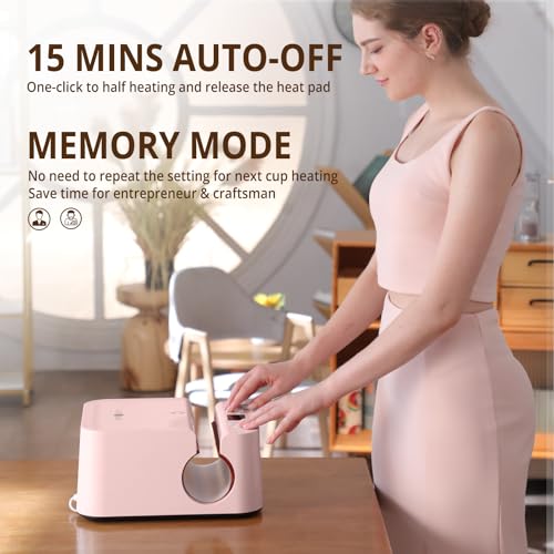 HTVRONT Auto Tumbler Heat Press Machine - Mug Heat Press Heat Up Fast & Even, Professional Tumbler Press High-Security for 2.95-3.18inch Sublimation Tumblers, Cups, Glasses and Mugs (Pink) - Image 5