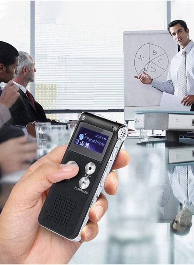 جهاز تسجيل صوتي رقمي صغير بسعة 128 جيجابايت لتسجيل الصوت الرقمي مع إمكانية التشغيل لمحاضرات الاجتماعات، مسجل صوت رقمي مع خاصية تقليل الضوضاء