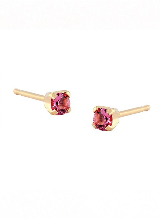 Studex - 3MM – October Rose Birthstone Gold Plated Ear Studs For Kids - Image 1