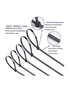 KROXX KROXX Premium 4 Inch 100MM x 26 MM Width Self Locking Ultra Strong 20 KG of holding capacity Wire Zip Ties Heavy Duty Nylon Fastener Organizer Cable Ties black 1000100 mm  - Image 5