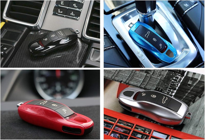 Jaronx 3PCS Remote Key Covers for Boxster Turbo Cayenne Panamera Macan Cayman 911,Glossy Red Key Fob Shell Cover Painted Keyless Entry Skin Protectors - Image 5