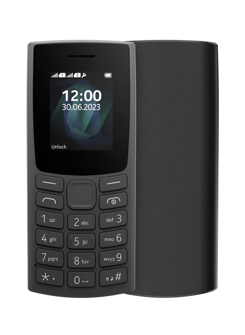 بورتوني هاتف Nokia 105 ثنائي الشريحة، 4G 2023، هاتف بلوحة مفاتيح كبيرة، بطارية طويلة الأمد، راديو FM لاسلكي ومشغل MP3 وفتحة لبطاقة MicroSD، لون فحمي، طراز TA1557 - Image 1