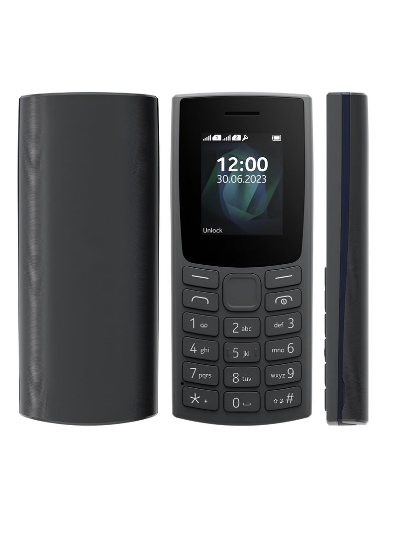 بورتوني هاتف Nokia 105 ثنائي الشريحة، 4G 2023، هاتف بلوحة مفاتيح كبيرة، بطارية طويلة الأمد، راديو FM لاسلكي ومشغل MP3 وفتحة لبطاقة MicroSD، لون فحمي، طراز TA1557 - Image 2