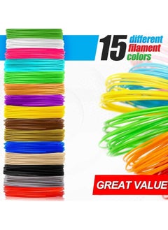 Generic 3D pen roll   10m polymer filament for printing, 15 colors for refilling, high precision diameter filament, each color 10 feet, total 240 feet mica 3d  - Image 1