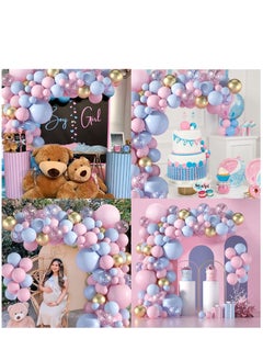 Soofam 129 Piece Pink and Blue Balloon Garland Arch Kit - Pink Blue Confetti Gold Latex Balloons Gender Reveal Balloons For Boys Girls Gender Reveal Decorations Baby Shower Decorations  - Image 3
