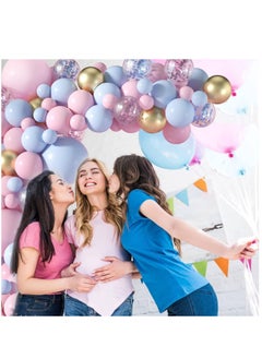 Soofam 129 Piece Pink and Blue Balloon Garland Arch Kit - Pink Blue Confetti Gold Latex Balloons Gender Reveal Balloons For Boys Girls Gender Reveal Decorations Baby Shower Decorations  - Image 2