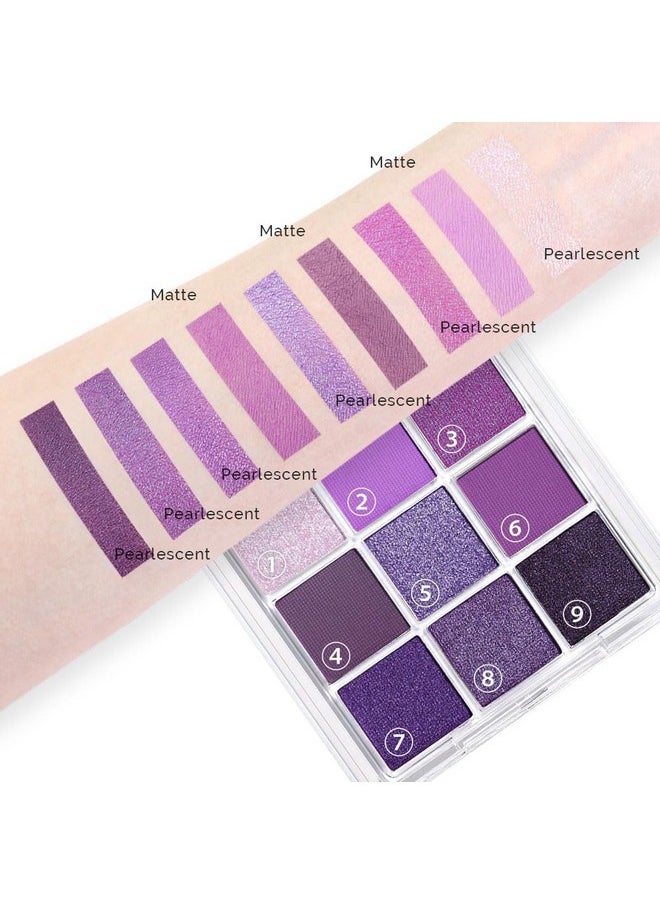 AMY'S DIARY AMY'S DIARY Deep Light Purple Matte Shimmer Eye Shadow Palette Makeup,Eyeshadow Long Lasting Waterproof Cruelty-Free, 9 Blendable Shades in Smooth with Gorgeous Pearls for Girls (Purple palette)  - Image 5