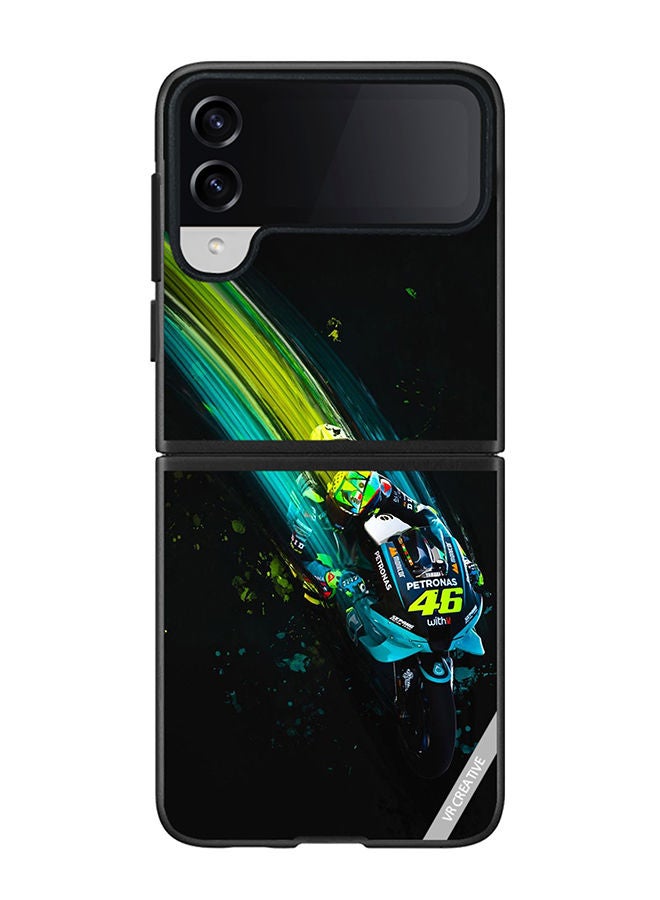 VR CREATIVE Protective Case Cover For Samsung Galaxy Z Flip4 Bike Design Multicolour - Image 1