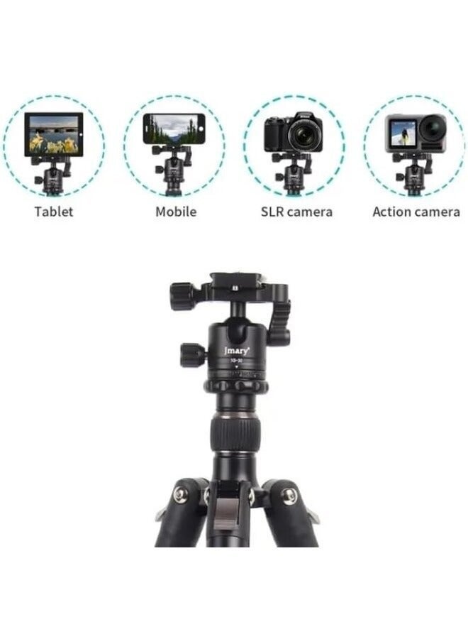 JMARY KT325+NB30 1.6m Portable Aluminum Alloy Action Camera Rotating Tripod Holder - Image 3