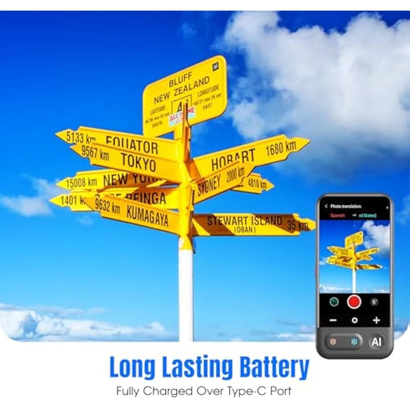 ANKOVO 2025 Language Translator Device: Offline/Real-Time/High-Accuracy Device with 139+ Languages, Voice/Text/Offline/Photo/AI Instant Two-Way Translation, Ideal for Travel/Business/Learning - Image 4