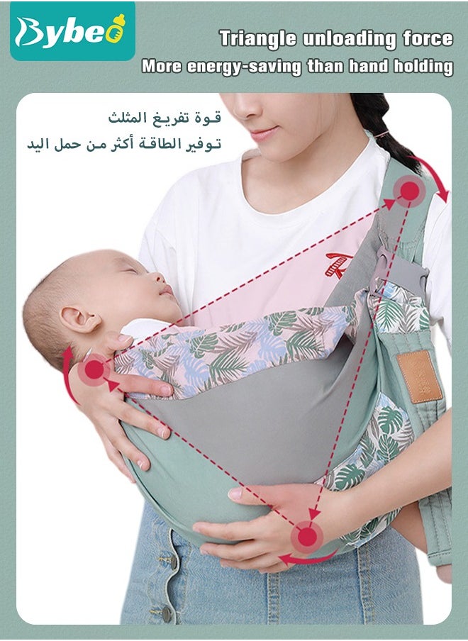 2 in-1 Baby Carrier, Baby Wraps Carrier Infants Wrap Ring Sling and Nursing Cover for Toddler 0-36 Month, Soft & Comfortable, Perfect Gift