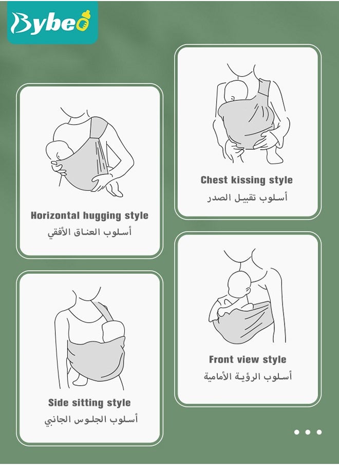 2 in-1 Baby Carrier, Baby Wraps Carrier Infants Wrap Ring Sling and Nursing Cover for Toddler 0-36 Month, Soft & Comfortable, Perfect Gift
