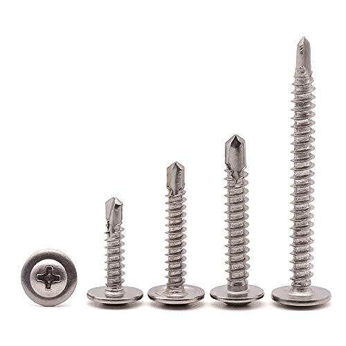 RoyceMart #10 x 1-1/2" (50 Pack) Wafer Head Self Drilling Screws, 410 Stainless Steel Phillips Modified Truss Head Self Tapping Screws for Sheet Metal, No Pre-drilled Needs - Image 4