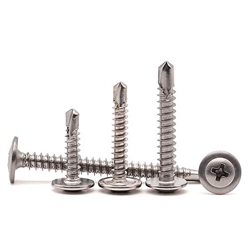 RoyceMart #10 x 1-1/2" (50 Pack) Wafer Head Self Drilling Screws, 410 Stainless Steel Phillips Modified Truss Head Self Tapping Screws for Sheet Metal, No Pre-drilled Needs - Image 5