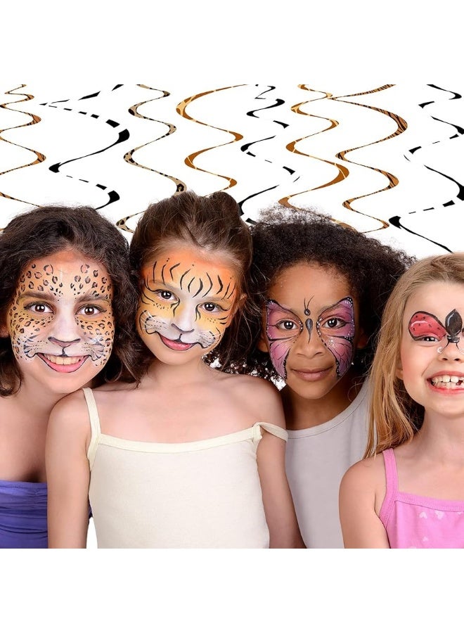Mtlee 24 Pieces Jungle Animals Hanging Swirl Decorations Safari Animal Prints Hanging Whirls Leopard Cheetah Theme Party Supplies for Forest Wild Animal Theme Birthday Baby Shower Party Classroom Festival - Image 3