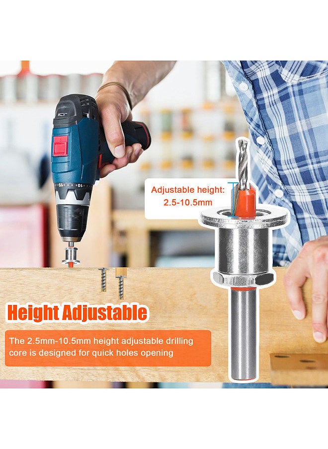 Generic - 8mm Shank Carbide Countersink Woodworking Router Bit 2.5-10.5mm Hight Adjustable Milling Cutter Screw Extractor Remon Demolition - Image 1