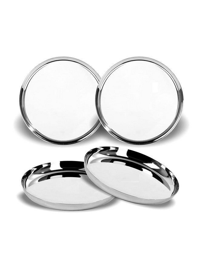 KC Stainless Steel Dinner Plate | Khumcha Plate | Thali Apple Shape Set of 4 Plates (Diamm. 27 Cms) - Image 5