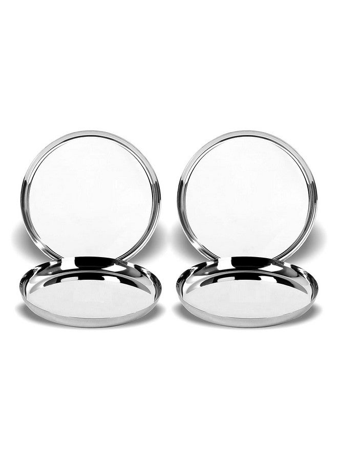 KC Stainless Steel Dinner Plate | Khumcha Plate | Thali Apple Shape Set of 4 Plates (Diamm. 27 Cms) - Image 4