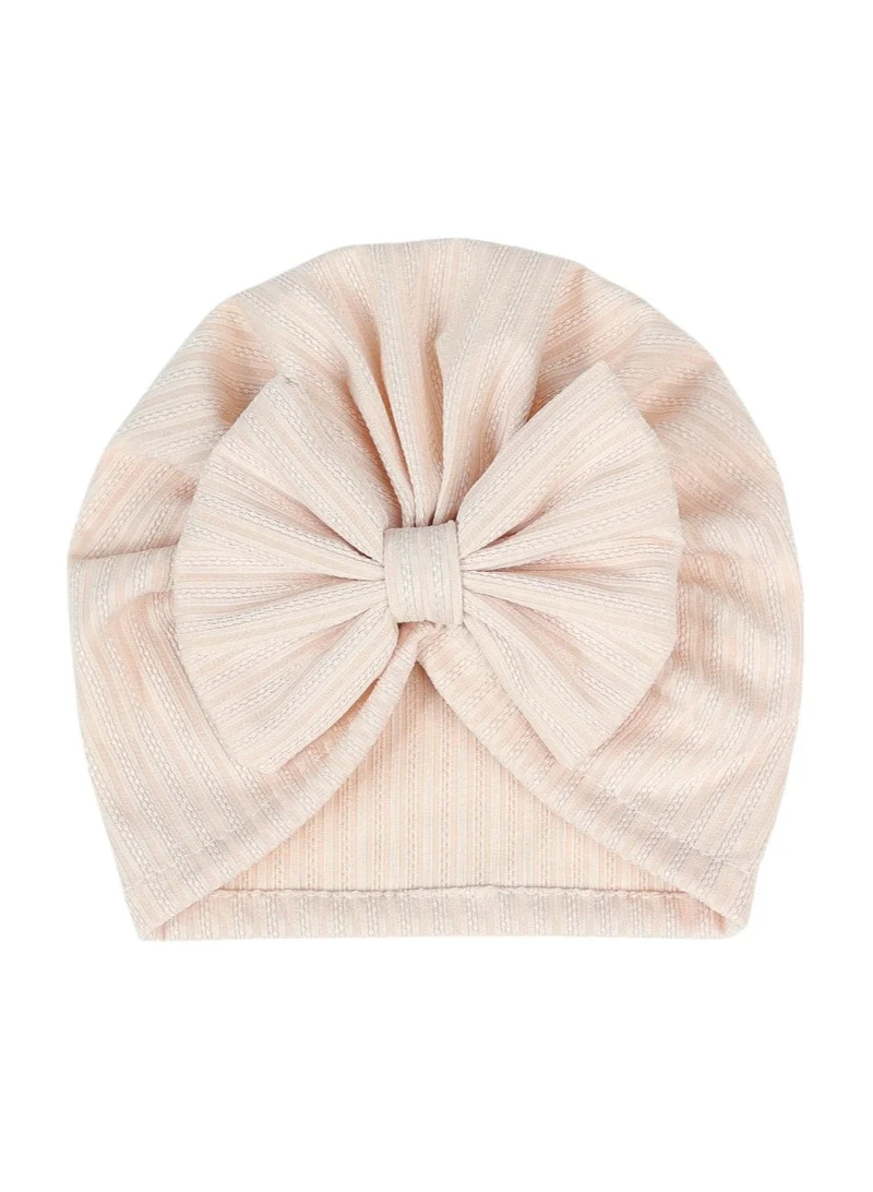 Bambimici Babybow Turban Hat And Mittens Cream