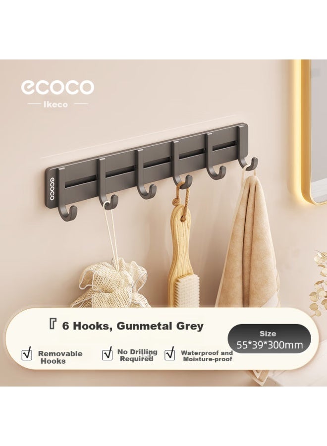Ecoco Italian Cocoa Ecoco Cocoa Series Over-the-door Hooks Adhesive Removable Bathroom Shelf Sticky Hooks Door Back Hook Kitchen Rack E24237 Gray - Image 1