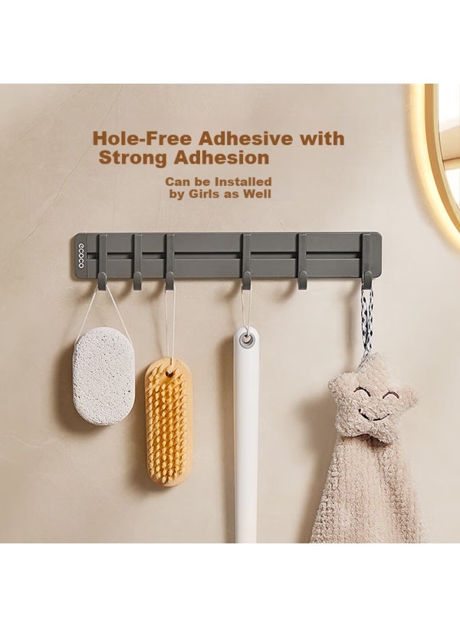 Ecoco Italian Cocoa Ecoco Cocoa Series Over-the-door Hooks Adhesive Removable Bathroom Shelf Sticky Hooks Door Back Hook Kitchen Rack E24237 Gray - Image 5