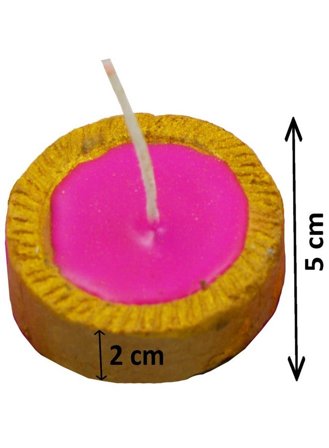 Me & You Diya For Diwali Decoration | Decorative Round Clay Diya For Diwali & Decoration | Multicolors Mitti Ka Diya Wax Decorative Diya | Colorful Wax Diya For Diwali Decoration - Image 2